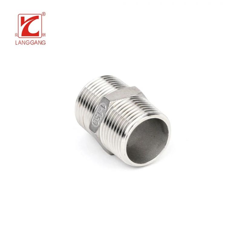 High quality Stainless Steel Thread Screw Pipe Fittings Hex Nipple