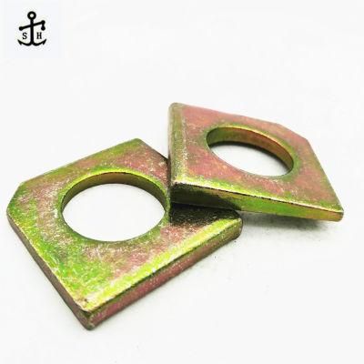 Yellow Zinc Coating Steel GB 853 Square Taper Washers for Slot Section Made in China
