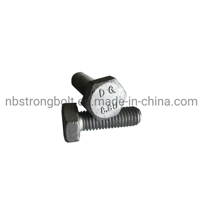 Hex Bolt with HDG ISO Fitting 6.8u/8.8u/10.9u