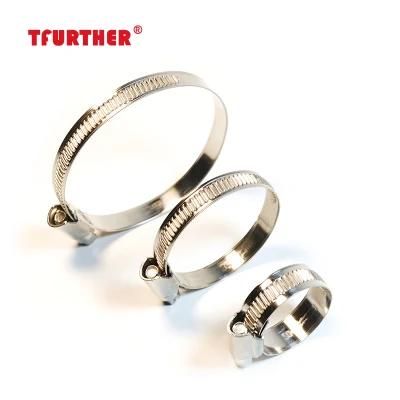 German Type W4 Stainless Steel 304 9mm 12mm Band Width Adjustable Car Hose Clamp with Worm Drive