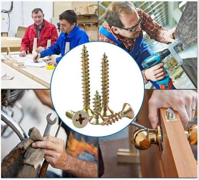 Chipboard Screw Yellow Zinc Plated Pz2