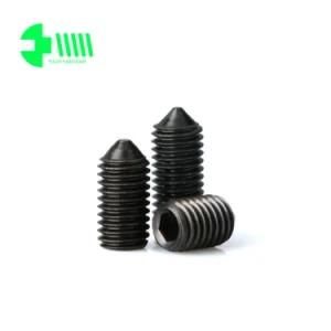 DIN914 Black Hex Socket Headless Set Screw with Cone Point