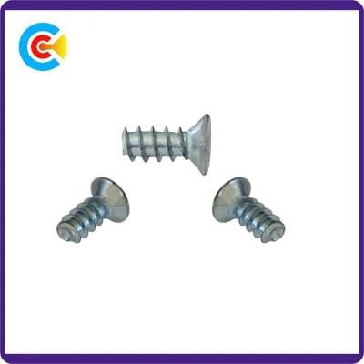 DIN/ANSI/BS/JIS Carbon-Steel/Stainless-Steel Galvanized Plum Blossom Head Tail Tapping Screw