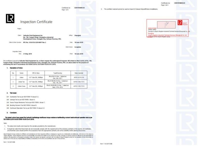 Swagelok Parker Type Hikelok Stainless Steel High Pressure Long Arm Butt Socket Weld Fittings