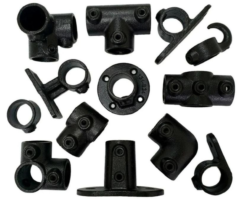 1 1/4" 42.4mm Malleable Casting Iron Pipe Clamp Fittings Connection Key Clamps Handrail Pipe System Key Pipe Clamps Tube Clamps