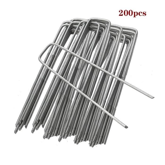 Heavy-Duty U-Shaped Garden Pegs Securing Stakes 8 Inch Spikes Pins Staples for Anchoring Landscape Fabric Tents SOD Lawn