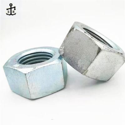 Carbon Steel Motorcycle Parts Blue Zinc Plated DIN 934 Big Size M42 Hexagon Nut Made in China