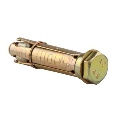 China Wholesale Fastener Hardware 3PCS/4 PCS Shields Yellow Zinc Plated Fix Expansion Anchor Bolt