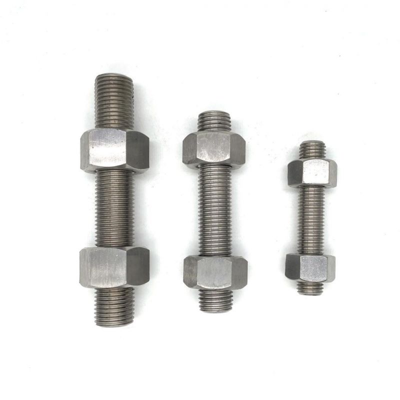 SS304 SS316 A193 B8 B8m A193 Stainless Steel High Tension Full Thread Double End Stud Bolts and Nuts