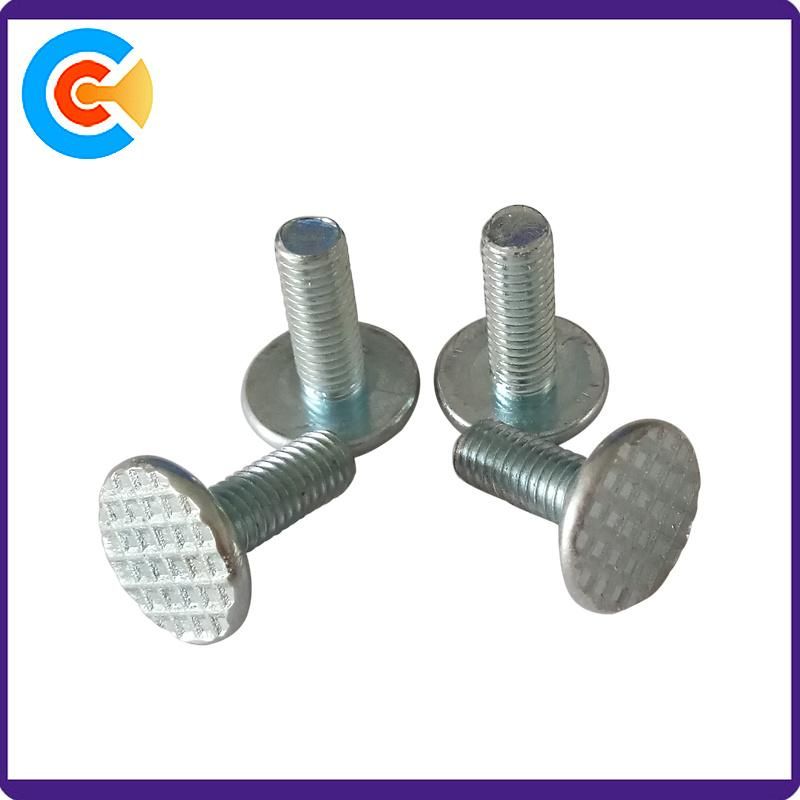DIN/JIS/GB/Unc/Swb Carbon Steel Galvanized M5 Round Head Embossing Screw