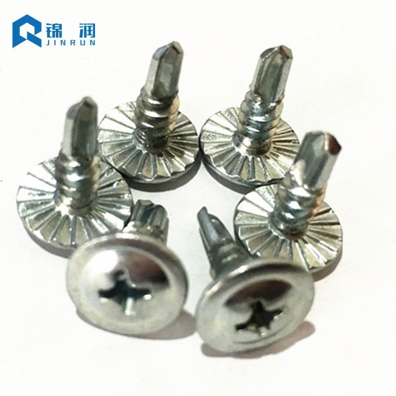 Wafer Head Drilling Screws Zinc Plated Truss with Knurling
