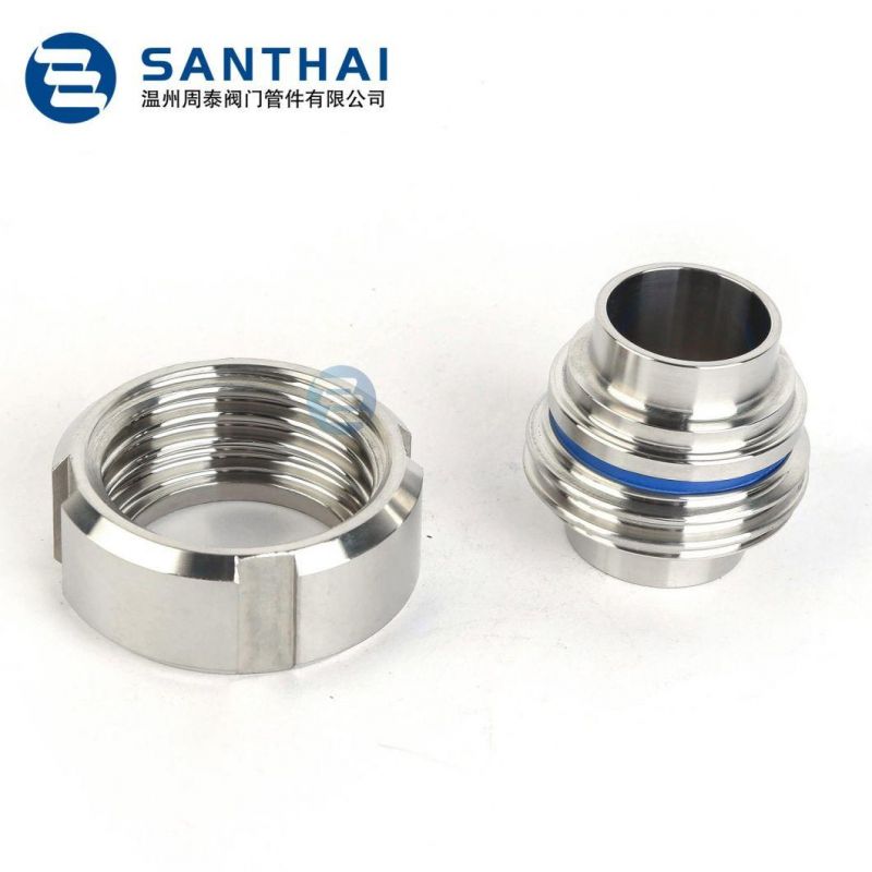Stainless Steel Sanitary Pipe Union Hygienic Grade Round Nut 3A BS DIN Ds SMS Rjt Thread Union