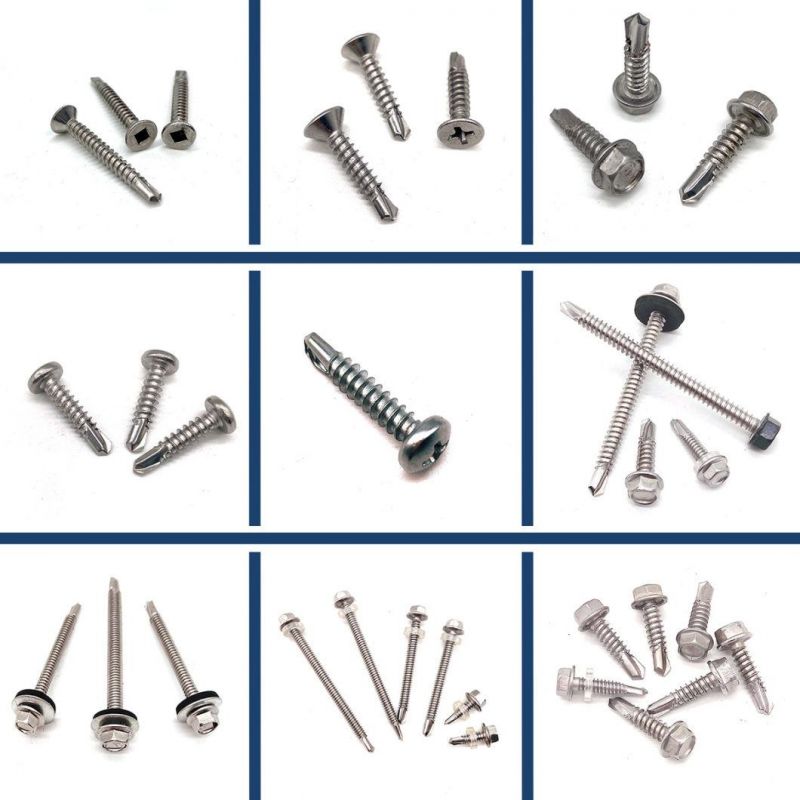 Stainless Steel A2 A4 Countersunk Square Groove Head Self Drilling Screw