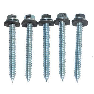 Factory Indented Hex Head Self Drilling Screw Silver Plated Steel with Nylon Round Blue Anodized Inch Zinc Plated Flat ISO