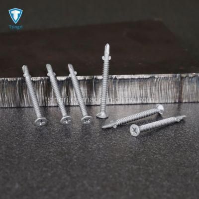 Flat Phillips Embossed Head Csk Self Drilling Screws with Expansion Wings