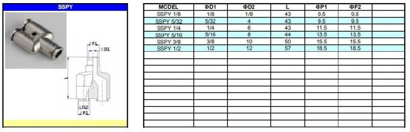 Union Y Stainless Steel SS316L Fittings with Mounting Hole