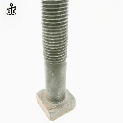 High Quality DIN 21346 Alloy Steel Black Oxide M16 M20 M24 M30 Square Head Bolts for Shaft Guides