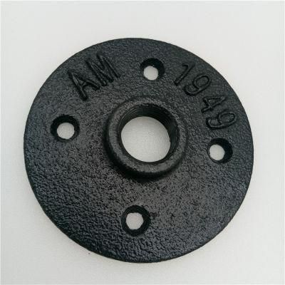 3/4inch Industrial Malleable Iron Cast Iron DN20 Black Floor Flange for DIY Clothes Rack