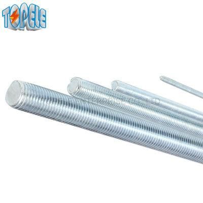 3m or 1m Length DIN975 Electro Galvanized M6 M8 M10 / 1/4&quot; 3/8&quot; 1/2&quot; All Thread Rod