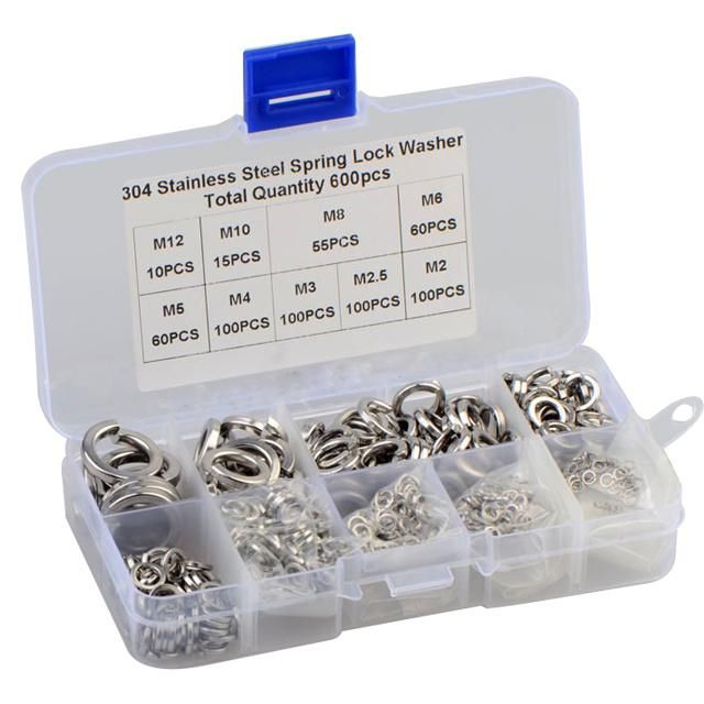 Fasteners DIN127 Stainless Steel Flat Washer Spring Washer White&Yellow Color Zinc