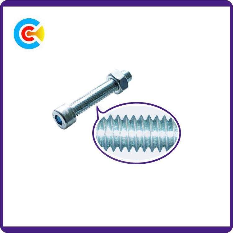 DIN/ANSI/BS/JIS Carbon-Steel/Stainless-Steel Inner Hexgon Carriage Screws for Building Railway