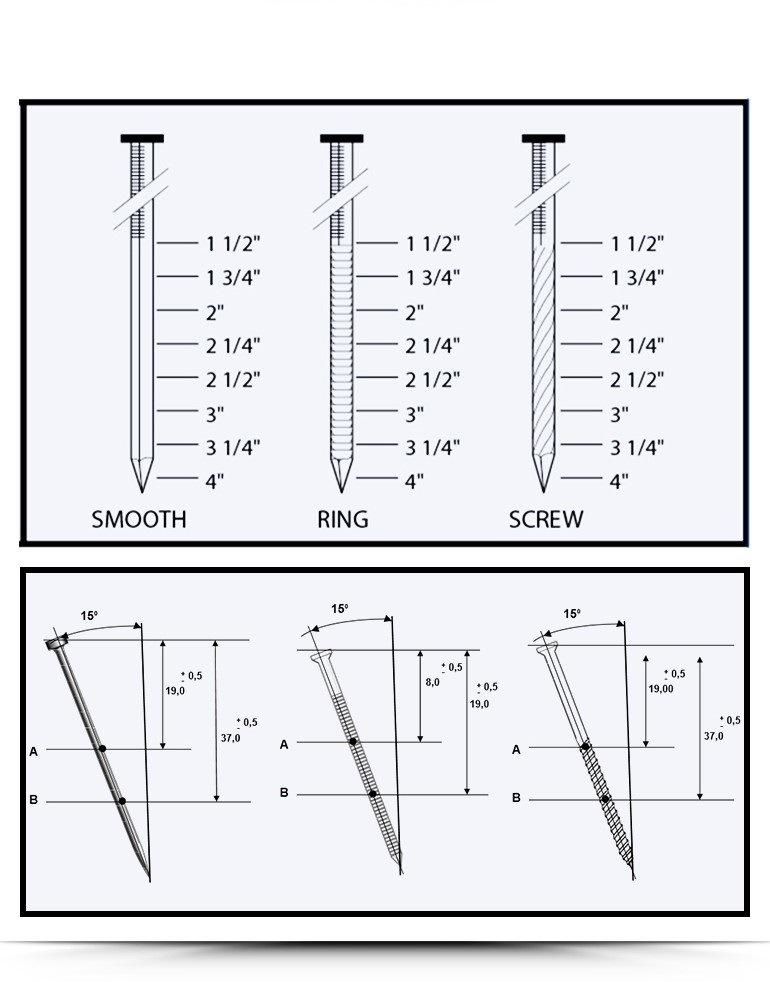 Common Wire Zinc Roofing Finish Coil Nails Concrete Nails