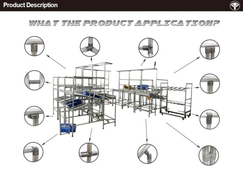 Od 28mm Joint Aluminium Pipe Joint Aluminum Connector for Industrial Rack