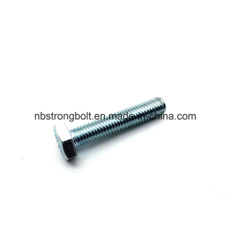 DIN933 Hex Bolt Gr. 8.8 with White Zinc Plated Cr3+ M12X80
