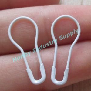 Hang Tag 22mm Coiless Type White Pear Shaped Metal Safety Pins