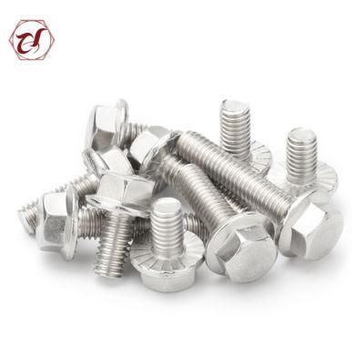 Stainless Steel 304 316 Flange Hexagon Head Bolt with Serrated A2 Flange Hexagon Head Bolt A4 Flange Hexagon Head Bolt