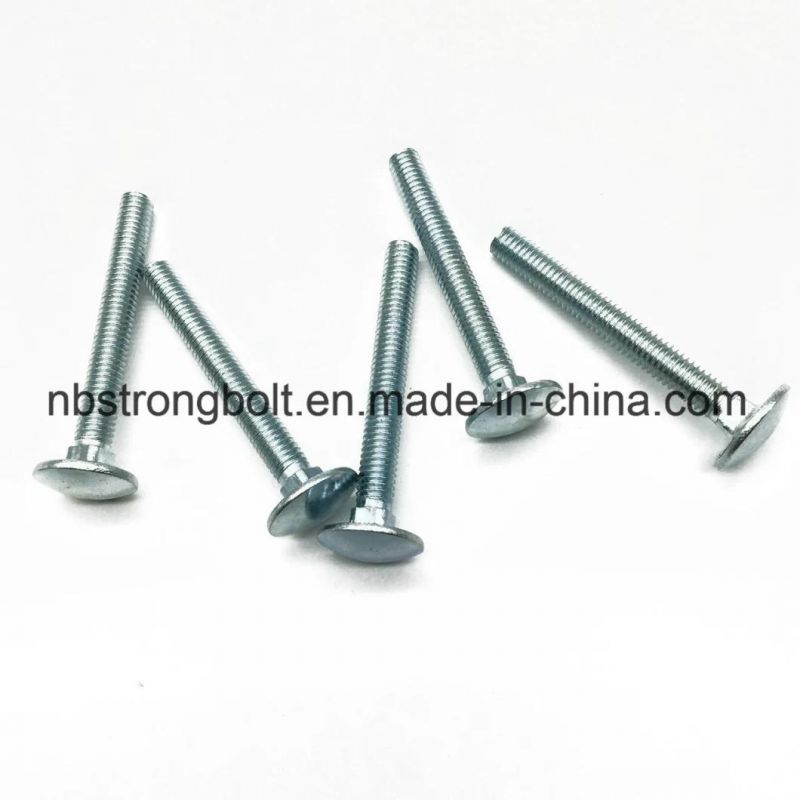 10% off Mushroom Head Square Neck Bolt DIN603 Gr. 4.8 with White Zinc Plated Cr3+