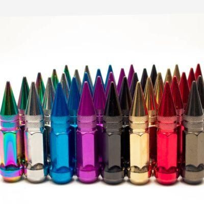 Jdm Colored Wheel Lock Nut M12 X 1.5/M12 X 1.25 Car Wheel Locking Lug Nut 48mm Neo Chrome Wheel Lug Nuts