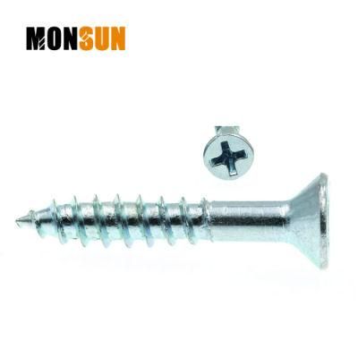 Pozidriv Countersunk Steel Bright Zinc Plated Wood Screw