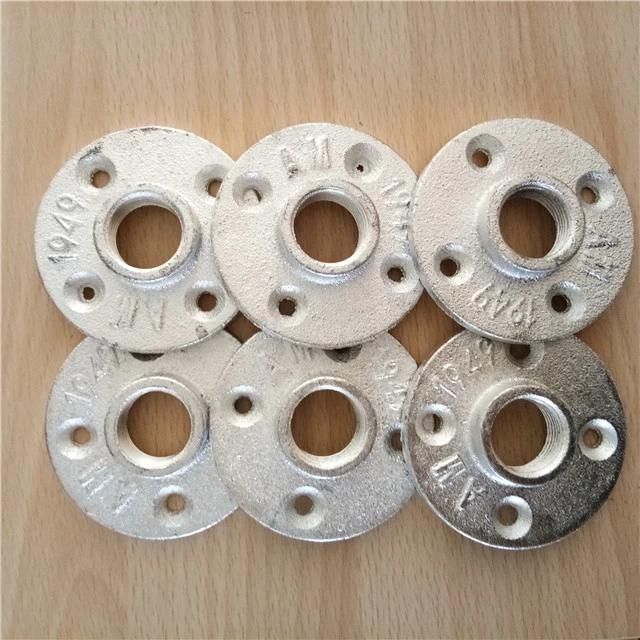 Solid Reputation Retro Malleable Iron Threaded 1/2 or 3/4 Galvanized Floor Flange for DIY Storage Shelving Floating Shelves