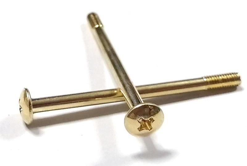 Steel Truss Mushroom Head Copper Plated Phillips Cross Machine Screw
