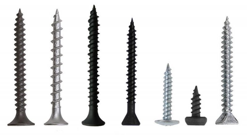 Small Countersunk Trim Head Sharp Point Hi-Low Thread Black Phosphate Coated Drywall Screw/Fermacell Screw for Plaster Fibreboard