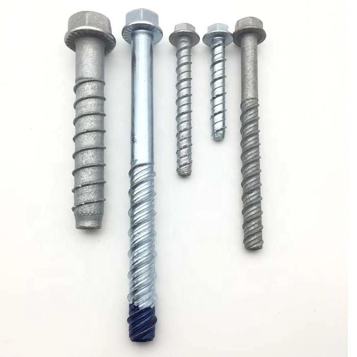 Hex Flange Head Concrete Bolt Yellow Zinc Plated Hex Flange Masonry Concrete Bolt Anchor Self Tapping Screw High Quality Carbon Steel
