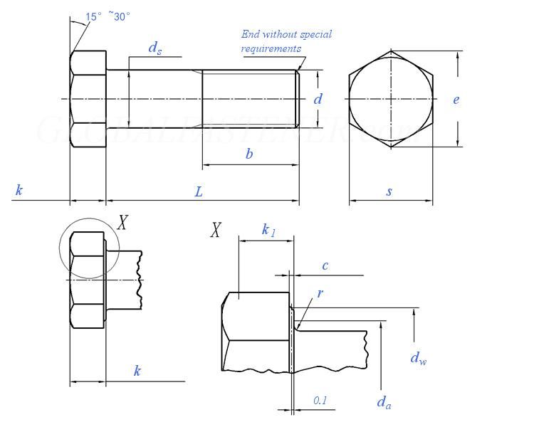 SUS304 Stainless Steel A2 Spare Parts Fasteners ISO 4014 Hexagon Head Bolts Made in China
