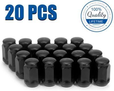 Black Bulge Acorn 3/4&quot; 19mm Hex 1.38&quot; Tall M12X1.5 Lug Nuts