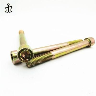 DIN 912 Hexagonal Socket Head Bolt Yellow Zinc Plated Half Thread Metric Made in China