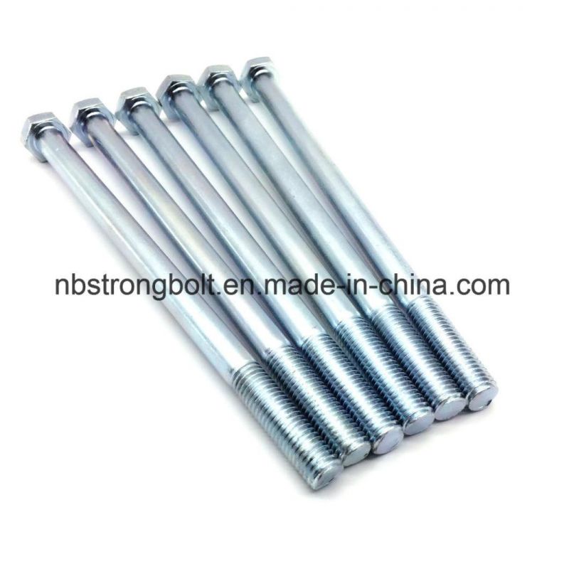 DIN931 Screw Hex Bolt Cl. 8.8 with White Zinc Plated Cr3+