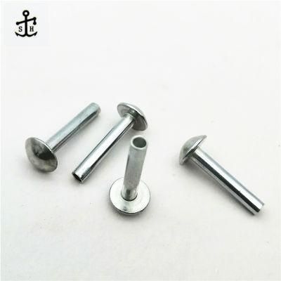 OEM No-Standard Custom Semi-Tubular Copper Rivet Round Flat Head Aluminum Rivet for Leather