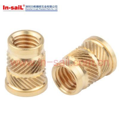 Double-Twilled Knurls Hot-Melt Brass Insert Nut for Thermoplastic Qt-Type