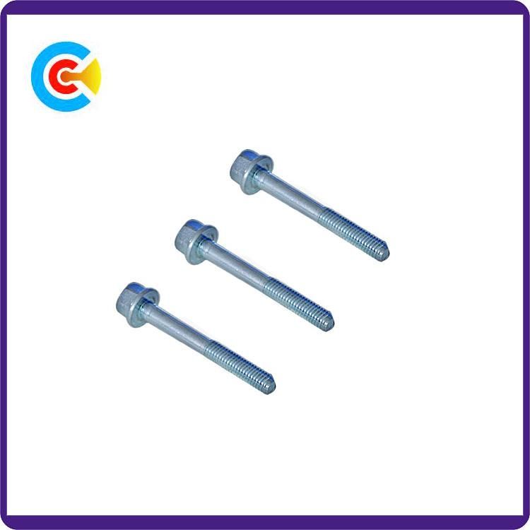 GB/DIN/JIS/ANSI Carbon-Steel/Stainless Steel 4.8/8.8/10.9 Galvanized Flange Shrinking Screw
