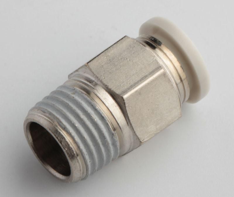Xhnotion Pneumatic Push to Connector 1/8′ ′ Thread Grey Color Male Straight Push in Fitting