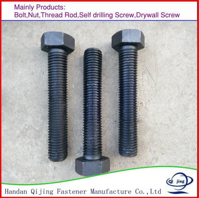 Carbon Steel, Stainless Steel Grade 4.8 8.8, 10.9, 12.9 Plain Finish Zp DIN933/931, ASTM A29m/a 193, A325 Hex Head, Round Head, Hex Socket Head Bolt with Nut