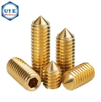 Brass /Copper of DIN914 Hexagon Socket Set Screws with Cone Point /Allen Grub Screw