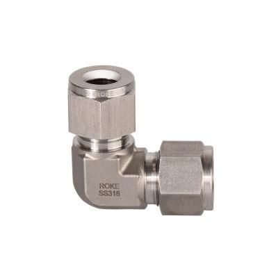 SS316 Stainless Steel Twin Ferrules 90 Degree Union Elbows 1/16&quot; to 2&quot; Inch Tube Fitting