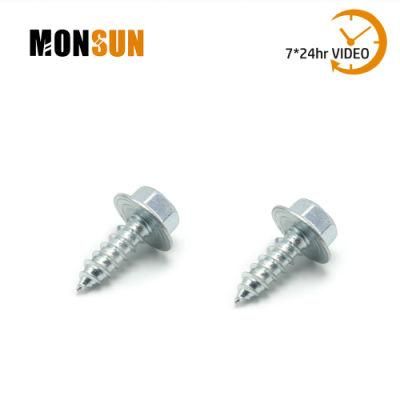 Case Hardened Steel Bright Zinc Plated Hexagon Flange Head Tapping Screws