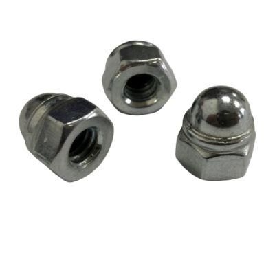Carbon Steel Hex Acorn Nuts Welding Type with Non-Metallic Insert Zinc Plated